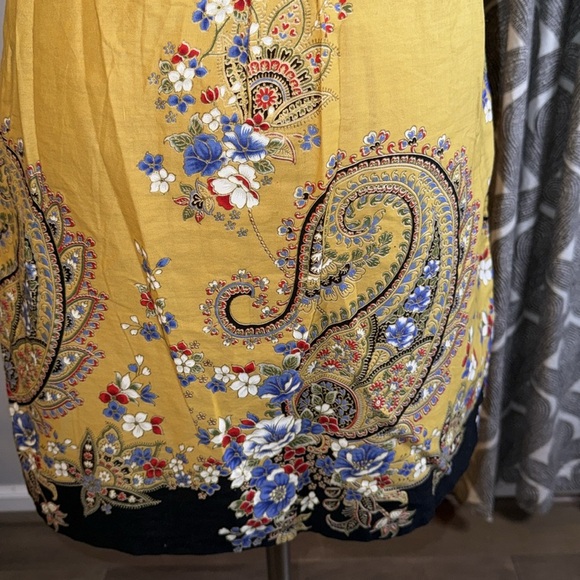 Sugar Beach Paisley Yellow Strapless Beaded & Sequined Cotton Mini Dress - Picture 7 of 10